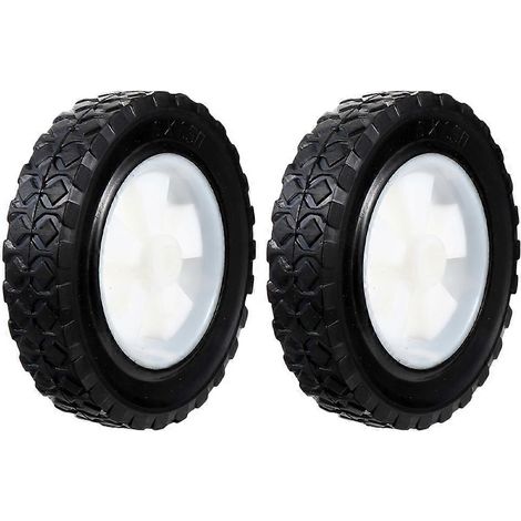 2 roues pleines pour tondeuse à gazon, roues de rechange en caoutchouc pour machine de jardinage et chariot (1/5)
