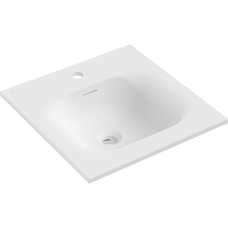 Mexen Vela lavabo empotrado en encimera 46 x 46,5 cm, blanco mate - 25234501 (1/3)