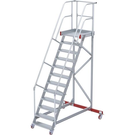 Euroline 513 Wartungsbühne 60° 800mm Stufenbreite 12 Stufen Alu gerieft