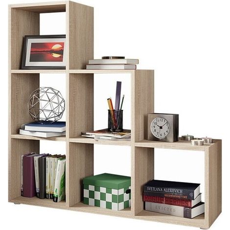 Estantería Lexicon, Roble Sonoma, Abierta sin pared trasera, Aglomerado laminado, Número de puertas: 0, Número de cajones: 0, 108x105x33cm