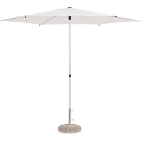 Gloupie Ombrellone Elix, Rotondo da 270 cm con Palo Centrale da 38 mm,Ecru, Struttura in Metallo Copertura da 160 Gr/M². (1/5)