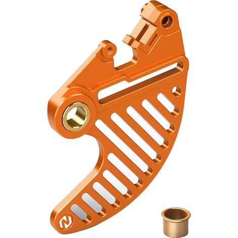 Protector de disco de freno, protección delantera y trasera, construcción de aluminio ligero, parte trasera naranja. (1/2)