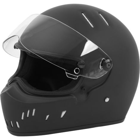 Casque intégral moto à visière relevable antibuée double, protection de la tête pour moto et karting, noir mat, taille XL (1/5)