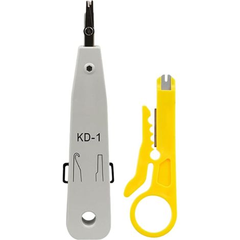 LSA Installation Tool, Patch Zones, Mounting Box and Flush-Mounted Housing with Hook and Blade, Connection Cable with Wire Cutter, for RJ45 Cat7/Cat6/Ca6A Ethernet Network Socket