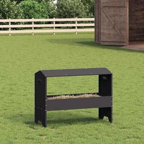 Mangeoire noire pour bétail, 79 x 35 x 62 cm