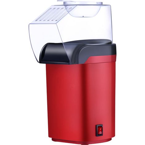 Popcorn Maker - Electric Hot Air Popcorn Machine - Oil-Free Home Use - 3-Minute Preparation - Red - 10 x 11.5 x 26 cm - 1 Unit (1/4)