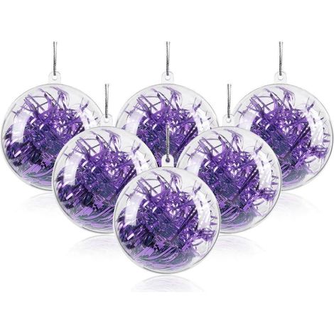 20 Stück transparente befüllbare Kunststoff-Ornamente, Weihnachtsschmuck, Baumkugel, Bastelball, für Heiligabend, Neujahr, Hochzeit, Party, Heimdekoration, Badekugel (50 mm) (1/5)
