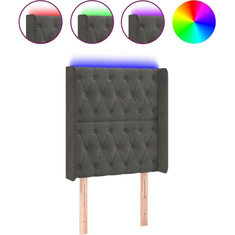 Maison Exclusive - Cabecero con LED de terciopelo gris oscuro 83x (1/5)
