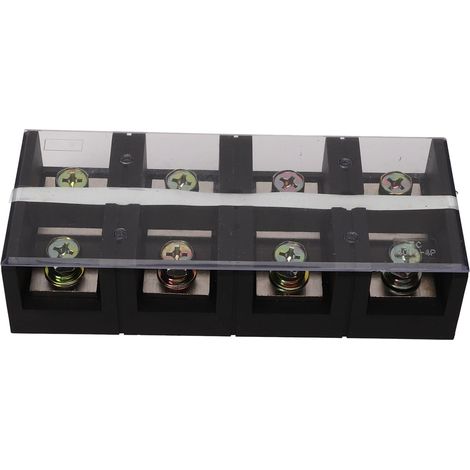 Bloc de bornier de barrière 400A 600V, verrouillage à double rangée de courant élevé avec couvercle pour ponts industriels à 4 chiffres (4004) (1/5)