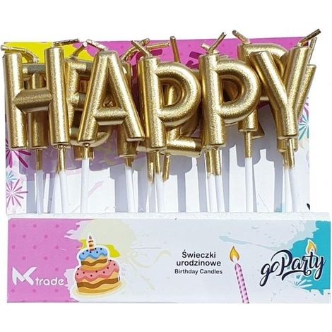 Feliz cumpleaños velas doradas de cumpleaños