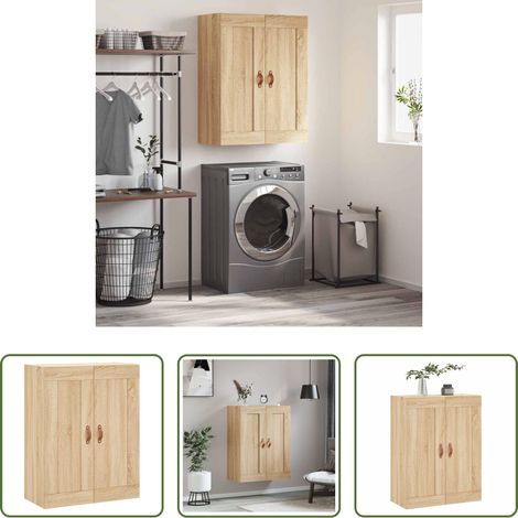 Holzschrank - Wandschrank Sonoma-Eiche 69,5x34x90 cm Holzwerkstoff (1/5)