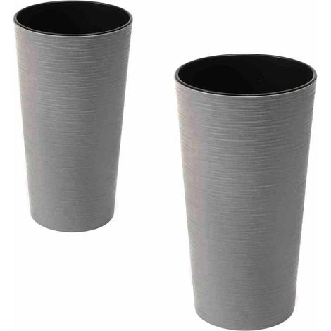 Pflanzgefäß LOCON 2er-Set grau (1/4)