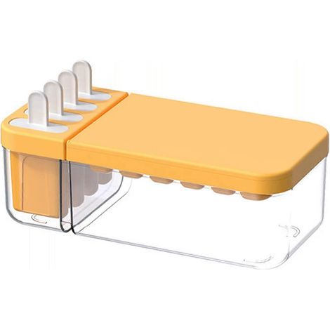 Moule à glace 2 en 1 avec couvercle, convient à la congélation, réutilisable, livré avec une boîte de rangement. (1/5)