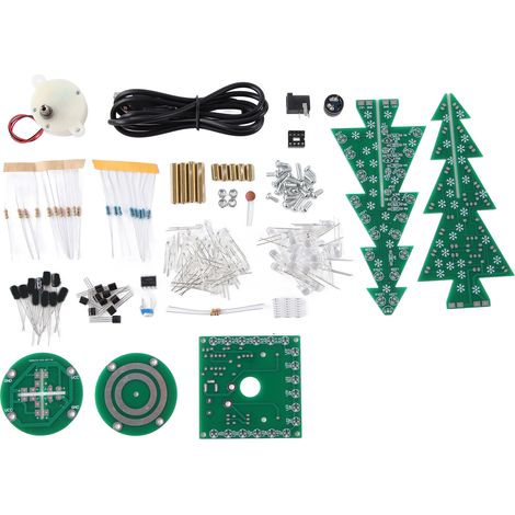 Arbre de Noël Électronique Rotatif LED Musical - Kit d'Assemblage DIY Éducatif avec Effets Lumineux (1/5)