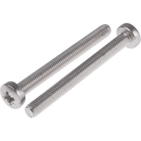 Vis à métaux RS PRO M5 à tête Cylindrique Pozidriv en Acier Inoxydable, 50mm ( Prix pour Sachet de 50 )