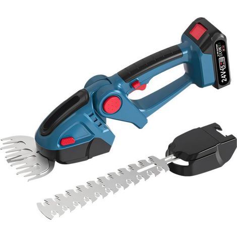 Cisaille à haie sans fil 24V 2-en-1, tondeuse à gazon et taille-haie légère pour jardin (1/4)