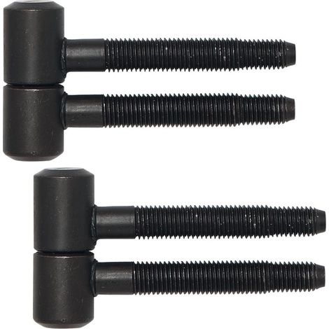 2 pièces charnière à percer, métal noir brillant, pour porte intérieure en bois, charge max 42 kg (1/4)