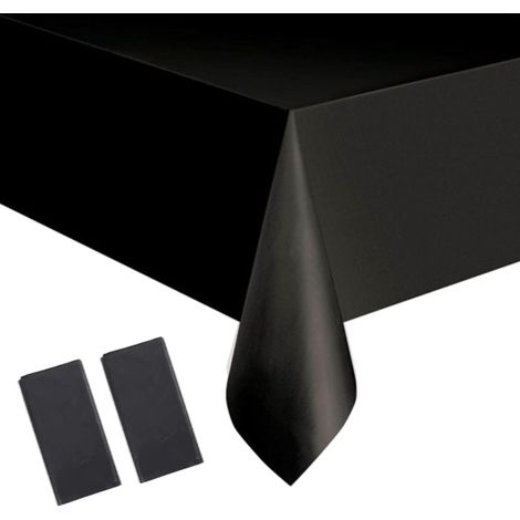2 pièces 137 274cm Noir Nappes Jetable,Rectangulaire Imperméables Nappe Plastique Décoration de Table pour Anniversaire,Fêtes,Mariages,Pique-niques,Halloween,Noël,Jardin Extérieur (1/5)