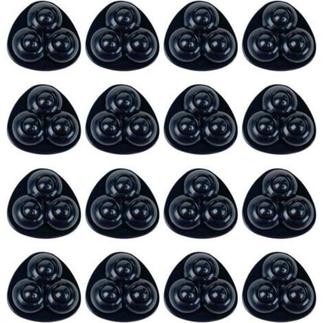 Lot de 16 mini roulettes pivotantes à 360° pour appareils de cuisine, poulie adhésive pour bricolage, poubelle, boîte de rangement avec 3 roulements à billes (billes en nylon noires) (1/5)