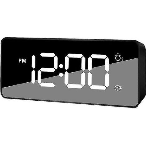Réveil numérique pour la chambre, adapté aux dormeurs profonds, réveil de chevet LED (noir) (1/3)