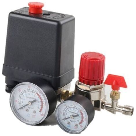 Air Compressor - Pressure Gauge Control Valve Regulator with Pressure Gauges for Compressor (1/4)