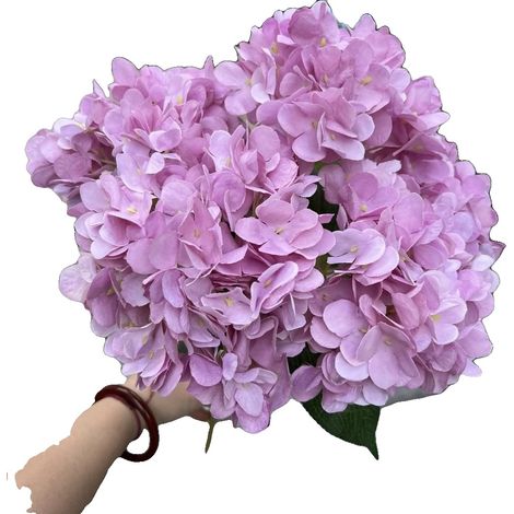 Fiori di ortensia artificiali, design realistico in seta, composizione floreale versatile, viola chiaro (1/2)