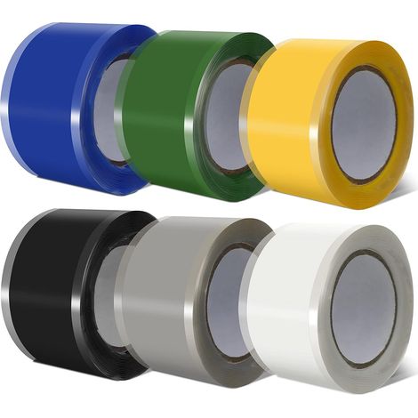 6 rotoli di nastro siliconico autoadesivo ad alta pressione, impermeabile, per riparazione tubi flessibili e isolamento di cavi. (1/5)