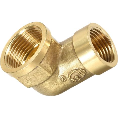 1/2 NPT x 3/4 NPT (Femelle x Femelle) 90 Degré Laiton Tuyau Raccord - Bonne pour Eau Tuyau Système - Laiton Rue Coude Adaptateur - Ton Or (1/5)