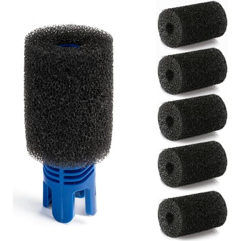 6 Pièces Brosse en Mousse de Queue Robot, Éponge Filtrante pour Aquarium, Filtre de Piscine en Mousse, Noir Filtre Éponge Piscine pour Robots de Piscine 180, 280, 360, 380, 480, 3900 Sport