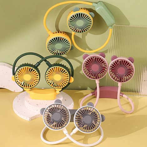 Zusammenklappbarer Nackenventilator, tragbarer USB-Tischventilator, kleiner elektrischer Ventilator für Studentenzimmer, weiß. (1/5)