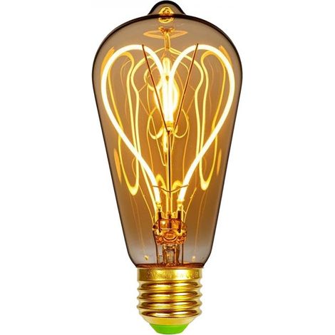 ST64 Edison Retro LED Bulb 4W 220V, with a special decorative heart-shaped bulb x 1 (1/5)