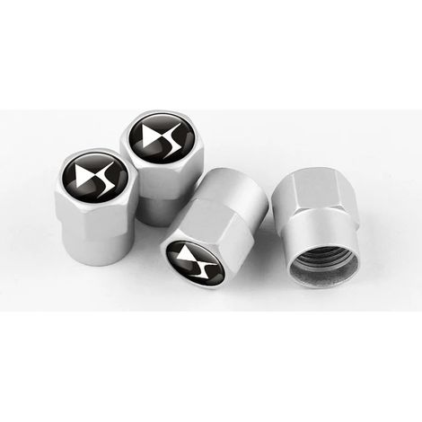 (Pour DS argent) 4 bouchons de valve de pneu en métal avec logo de voiture, compatibles avec DS C2, C3, C4, C4L, C5, C6, C8 et DS3. Accessoires de style automobile (1/5)