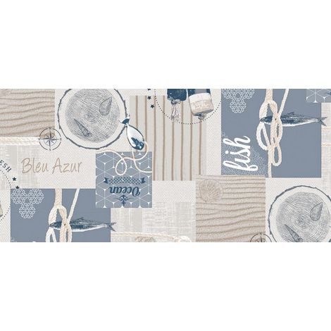 Toile Cirée Déco Bleu Azur 140cmx20ml - Access Deco
