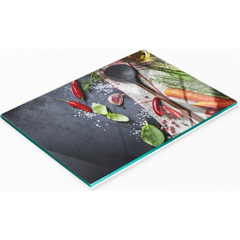 Dekoratives Küchenschneide- und Servierbrett aus Glas, 80 x 52 cm (1/5)