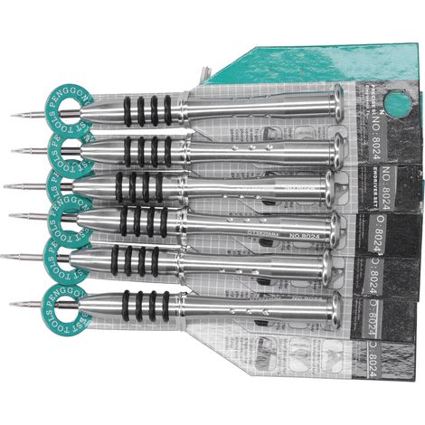 Jeu de 6 tournevis, acier au chrome-vanadium, embouts étoile, démontage et réparation, dureté HRC52-54, outils de précision. (1/5)