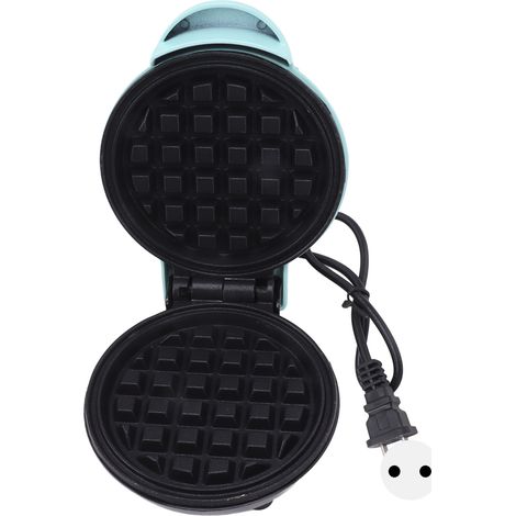Gaufrier mini double face rond anti-bâton, machine à petit-déjeuner multifonction pour toast et sandwich, prise ronde BRA 110V bleu (1/5)