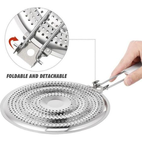Diffuseur De Chaleur - Acier Inoxydable - 40 x 20 3 Cm - Pour Cuisson Douce Sur Plaque Gaz - 1 Piece