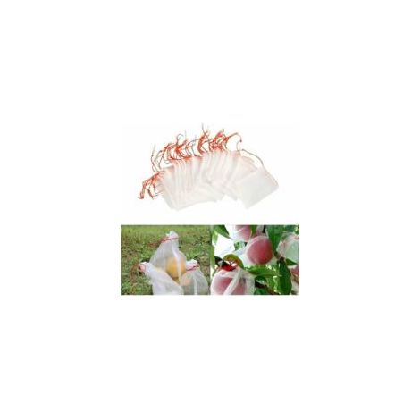 Confezione da 100 sacchetti a rete per insetti, rete protettiva in nylon per giardino, sacchetti riutilizzabili per la protezione di frutta e piante, sacchetti per uva a prova di uccelli con coulisse 