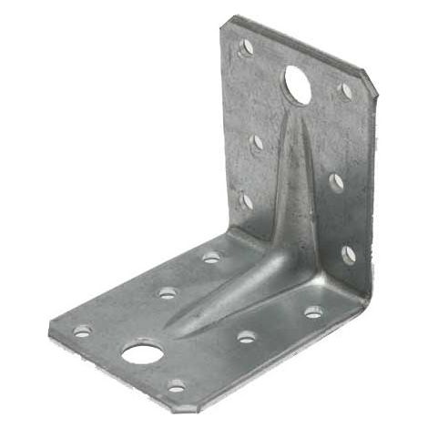 Equerre perforée renforcée zinguée 90 x 90 x 65 x 2.5 – Pour assemblage structures bois – Connecteur métallique pour charpente – SWG