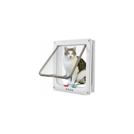 Chatière pour Chat, Chatière Imperméabiliser avec verrou Rotatif à 4 Voies pour Chat, Petit Chien, Facile à Installer et à Utiliser(Taille extérieure 28cm x 24.9cm) (1/5)