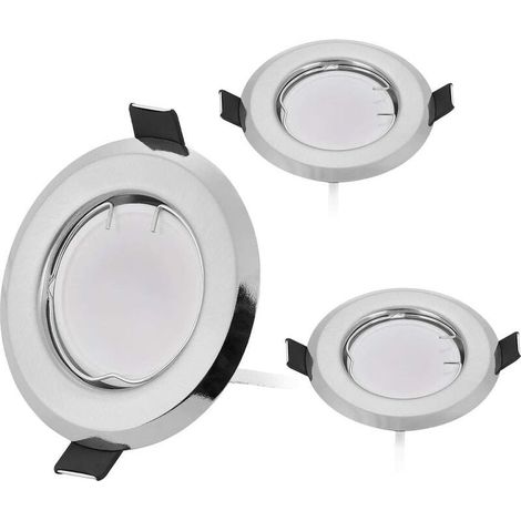 Lot de 3 spots LED encastrables super plats avec module d'ampoule à intensité variable 3 x 5 W, découpe 2,5 pouces 3 W 7-8,5 cm, lumière blanche chaude, angle de faisceau 120° (1/5)