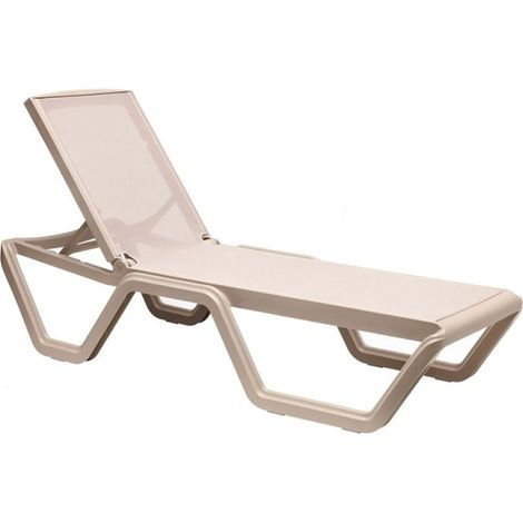 Lettino Prendisole Pieghevole da Spiaggia Piscina Giardino Vela Scab - Colore: Tortora - Tortora