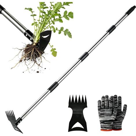Désherbeur - Outil de Jardin 148 cm à Long Manche Outil Ergonomique pour désherber adapté pour Jardin Cour terrasse et pelouse (1/5)