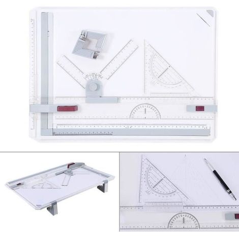 A3 Planche à dessin, A3 Planche à dessin Table Box Pad de Multi Fonction magnétique de serrage Barre avec mouvement parallèle (1/4)