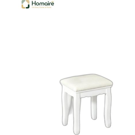 Weißer und hölzerner Hocker 28,5 x 28,5 x 45 cm HOMAIRE (1/5)