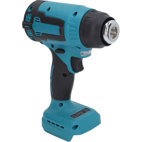 Pistolet thermique sans fil, 18 V, réglage de la chaleur à 2 niveaux, température maximale 380 ℃, avec buse réfléchissante.