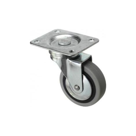 FPLUS rueda goma con placa 30 mm. sin freno 76123 , Rueda de polipropileno. Diametro rueda 30 mm.
Peso maximo. 15 KG.
Altu