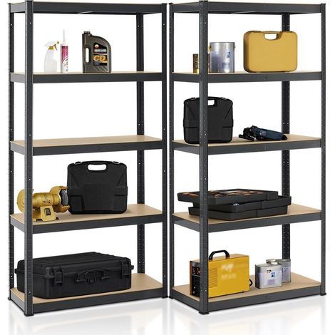 Scaffalatura di base, set da 2 a 8 180 x 90 x 40 cm Grigio 2 Scaffalatura in metallo per carichi pesanti con ripiani Scaffalatura per carichi pesanti (1/3)
