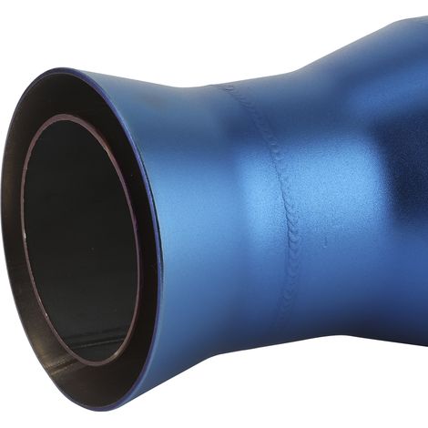 Motorradmodifikation: Hinteres Teilstück eines 51-mm-Universalauspuffrohrs, modifiziert mit einem GP-Cannon-Auspuff, halb blau. (1/5)