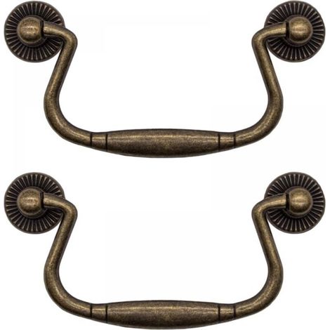 Packung mit 99 x 50 mm klappbaren Schubladengriffen aus Eisen in Antikbronze für Schranktüren, Kommoden, Küchen, Sideboards usw., Vintage-, Retro- und Landhausstil